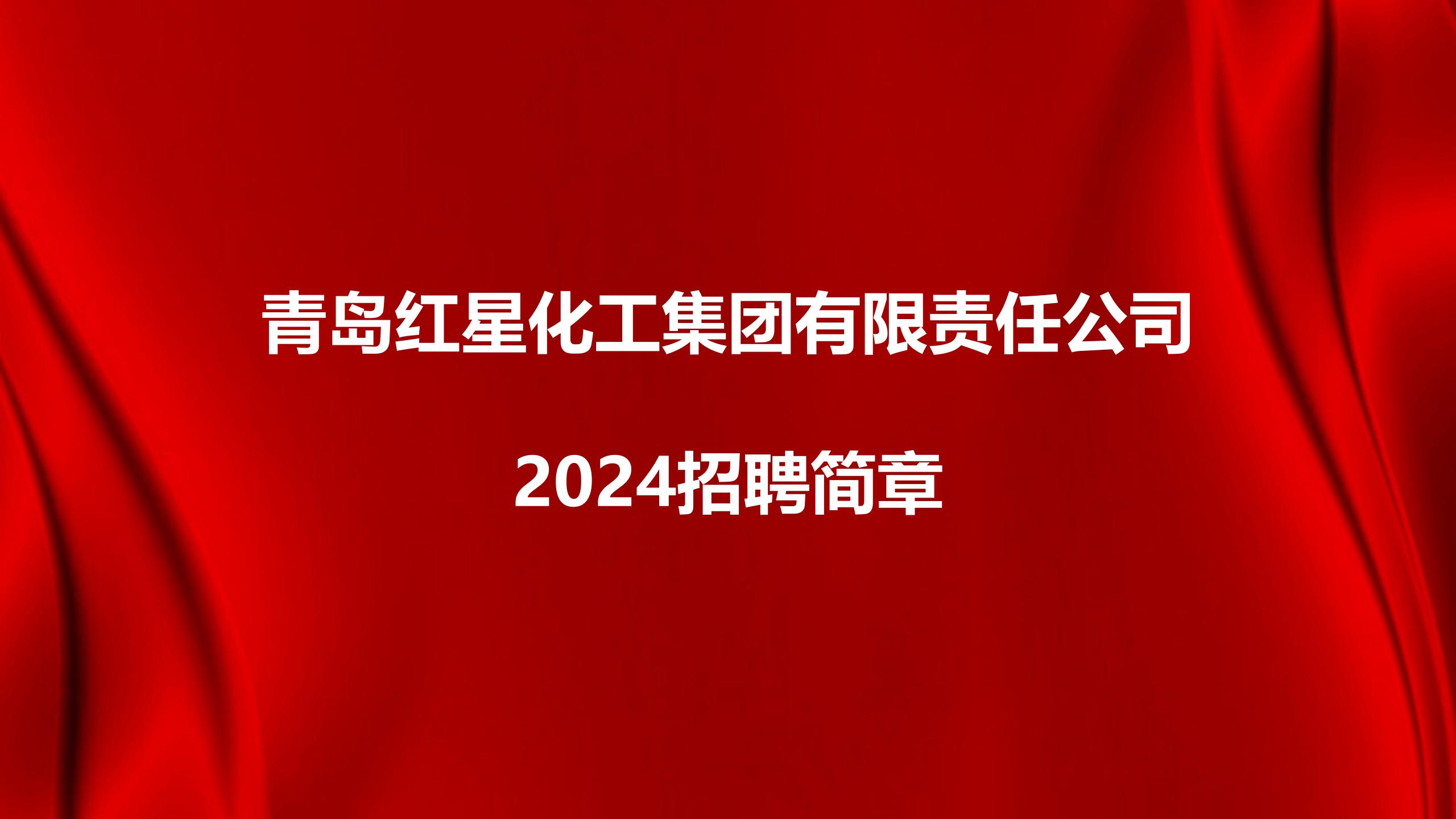 青岛红星化工集团有限责任公司2024招聘简章