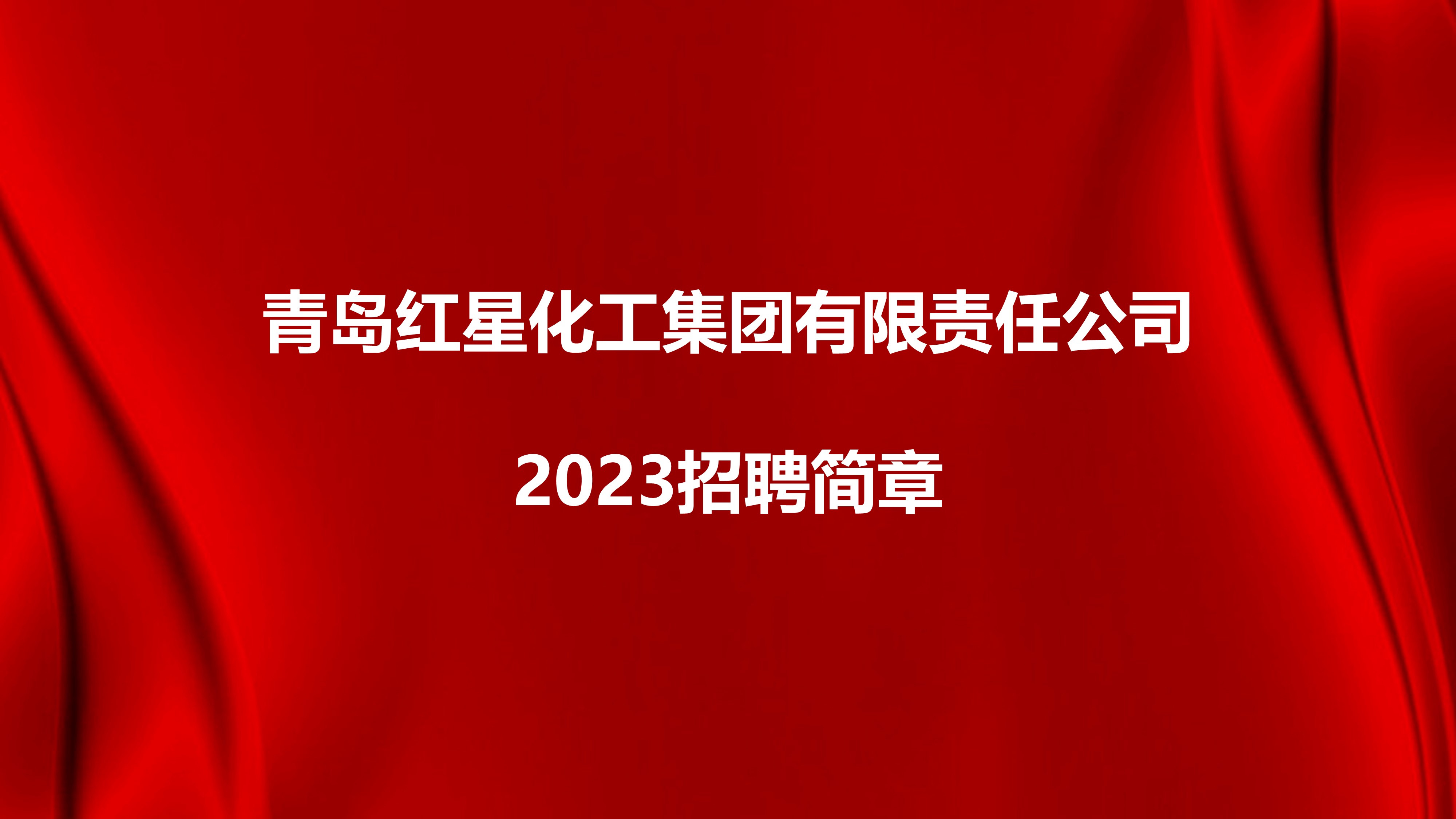 青岛红星化工集团有限责任公司2023招聘简章